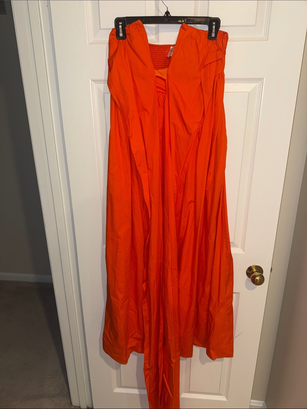 Line & Dot Bright Orange Maxi Dress